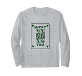 Funny Poker Night, Feeling Lucky Vibes Green Playing Card Long Sleeve T-Shirt