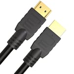 True HQ 3M HDMI Cable HIGH SPEED Long Lead with Ethernet ARC 3D | Designed in the UK | Full HD 1080P Compatible with PS4 Xbox One Sky HD TV Laptop PC Monitor CCTV | Black & Gold Plated