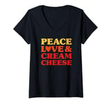 Womens Cream Cheese I Love Cream Cheese Funny Food V-Neck T-Shirt