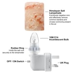 Natural Himalayan Pink Rock Salt Lamp Ionising Salt Night Light UK Plug & Bulb