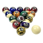 AGIEG Lot de 16 balles de Billard de Luxe pour Table de Billard de 6,3 cm (marbre foncé)