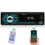 Single DIN Car Stereo With Bluetooth 1 Din Car Radio Support Bluetooth Handsfree Call/FM/USB/TF Card/AUX in + Remote Control