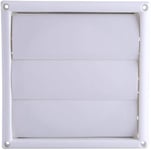 Grille d'Aération en Plastique, Évent de Mur Couvercle en Plastique de Grille de Ventilation de 3 Volets Gril de Ventilation de Conduit Mural avec Filet (20 * 20 cm)