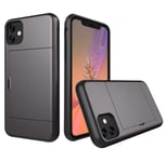 Case For Apple iPhone 11 2019 6.1 Inch With Card Slot Cover Shockproof Gray