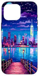 iPhone 16 Pro Max New York River View Retro Pixel Art Case