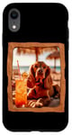 Coque pour iPhone XR Vibes de plage pour chien avec cocktail et détente