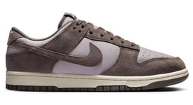 Chaussures sportswear nike dunk low retro se leather suede violet gris homme