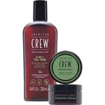 American Crew Hår, kropp & ansikte Tea Tree Holiday Duo SetPresentförpackning 1x 3-i-1 Tea Tree Shampoo, Conditioner och Body Wash 250 ml + 1x Forming Cream 50 g 1 Stk. (326,00 kr / 1 st.)