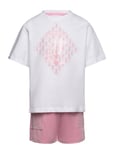 Diamond Ss Tee And Velour Short Set Sets Sets With Short-sleeved T-shirt Pink Juicy Couture