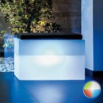 Coffre de rangement rectangulaire avec lumière en résine 80X35 cm mod. Roomy led multicolor