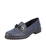 Rieker Femme 51869 Mocassins, Bleu, 38 EU