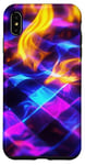 Coque pour iPhone XS Max Art abstrait psychédélique bleu électrique futuriste