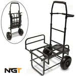 New NGT Dynamic Folding Compact Carp Coarse Fishing Trolley Barrow Twin Wheel