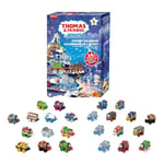 Thomas & Friends MINIS Advent Calendar 2024, Christmas Gift, 24 Miniature Toy Trains and Vehicles for Preschool Kids Ages 3+ Years, HWB49