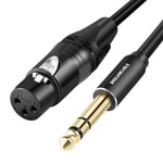 Câble XLR vers Jack 6,35mm, Câble XLR femelle vers TRS mâle de 6,35 mm, pour Guitare, Hautparleur, Microphone, Amplifier, Carte Son (Female,.[G272]