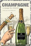 DODINO Plaque en tôle rétro « Champagne » - Inscription amusante - Idée cadeau pour les amis de la campagne - Pour un anniversaire, Noël