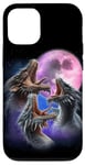 Coque pour iPhone 15 3 Dragons hurlant à la lune Funny Fantasy Dragon Lover Kid