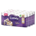 Cushelle Quilted 3-Ply - 50% Longer Rolls - Toilet Tissue Paper Roll - 32 Rolls