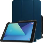 Coque Pour Tablette Samsung Galaxy Tab S3 9.7 Pouces Sm-T820 / T825 - Etui De Protection Avec Porte-Stylo Case Cover Rigide Fonction Sommeil/Réveil Automatique, Bleu Marine[Coq102913]