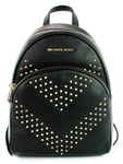 Michael Kors Black Backpack Bag Medium Leather Chevron Studded Abbey RRP £360