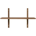 Sector Single Narrow Shelf 34x54 cm, Smoked Oak/Brass