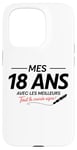 Coque pour iPhone 15 Pro 18ème anniversaire garçon fille 18 ans 2007 drôle cadeau