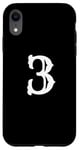 iPhone XR Number 3 in white large bold American west style font Case