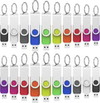 Cle Usb 4 Go Lot De 20 Clés Usb 2.0 Flash Drive Stockage Rotation Disque Mémoire Stick Clé Usb Lot 4Go Stockage Données Avec Lumière Led,10 Couleurs[Q2520]