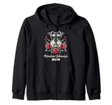 Roses Flowers Miniature Schnauzer Mom Schnauzers Zip Hoodie