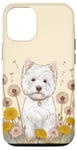 Coque pour iPhone 13 West Highland White Terrier Aquarelle Motif pissenlit