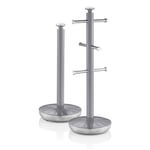 Swan Retro Towel Pole and Mug Tree Set Grey