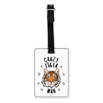 Crazy Tiger Man Stars Visual Luggage Tag Suitcase Bag - Funny Travel Animal