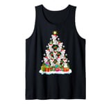 White Tiger Xmas Decoration Santa White Tiger Christmas Tree Tank Top