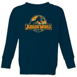 Jurassic Park Logo Tropical Kids' Sweatshirt - Navy - 7-8 Years - Navy