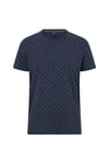 Joop! T-Shirt Pour Homme - Loungewear, Col Rond, Demi-Manche, Coton, Design All-Over Bleu L (Large)