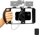 Smartphone Vidéo Rig Handheld Avec Télécommande Sans Fil + Dragonne, Filmmaking Cage, Stabilisateur Phone Pour Iphone 13 12 11 Pro Max X Xs Andorid, Pour Vlogging Youtube Tiktok Vi[PHO061757]