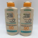 2 X Garnier Ambre Solaire Eco Design Sun Protection Sun Cream Lotion SPF50