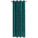 WOLTU 1PC Rideau Occultant avec œillets Rideaux en Velours de 300 g/m² Tombé Lourd de Fenêtre Thermique, 140x245 cm Vert foncé