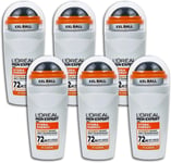 6 x L'Oréal Men Expert Hydra Energetic Extreme Sport Roll On Anti Perspirant