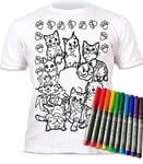 Splat Planet Chat Animaux T-Shirt À Colorier Magique avec 10 Stylos Magiques Lavables Non Toxiques - Colorez Votre T-Shirt, Colorez Et Lavez Et Recolorez (3-4 Years)