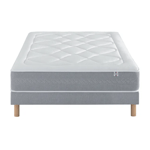 Ensemble Matelas Douces Nuits Mirage Mousse HR 35kg/m3 + Viscoélastique + Sommier Base Ferme 140x200