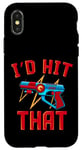 Coque pour iPhone X/XS Laser Taging I'd Hit That Tag Jeu de fête Laser Tag