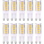 G9 LED-lampor, Varmvit 3000k 5w G9 LED-lampa motsvarande 40w halogenlampor 420 lumen; Ej dimbar, 10-pack [Energiklass A+]