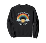 I Unwind With Ghosts Rainbow Sun Stars Sweatshirt