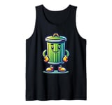 Garbage Trash Can Cartoon Character Design Tank Top