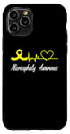 Coque pour iPhone 11 Pro Ruban jaune pour sensibilisation à la microcéphalie Love Heartbeat