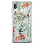 Babaco ERT GROUP mobile phone case for Samsung A40 original and officially Licensed pattern Flowers 048 optimally adapted to the shape of the mobile phone, partially transparent