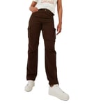 Joe Browns Womens Woven Multipocket Cargo Trousers Casual Pants, Chocolate, 16 UK