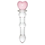 Lovehoney Glass Dildo - 6 inch Beaded Heart Wavy & Tapered Tip Sex Toy