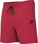 NIKE FD3289-672 B NSW TECH FLC SHORT Shorts Boy's LT UNIV RED HTR/BLACK/BLACK Size XS